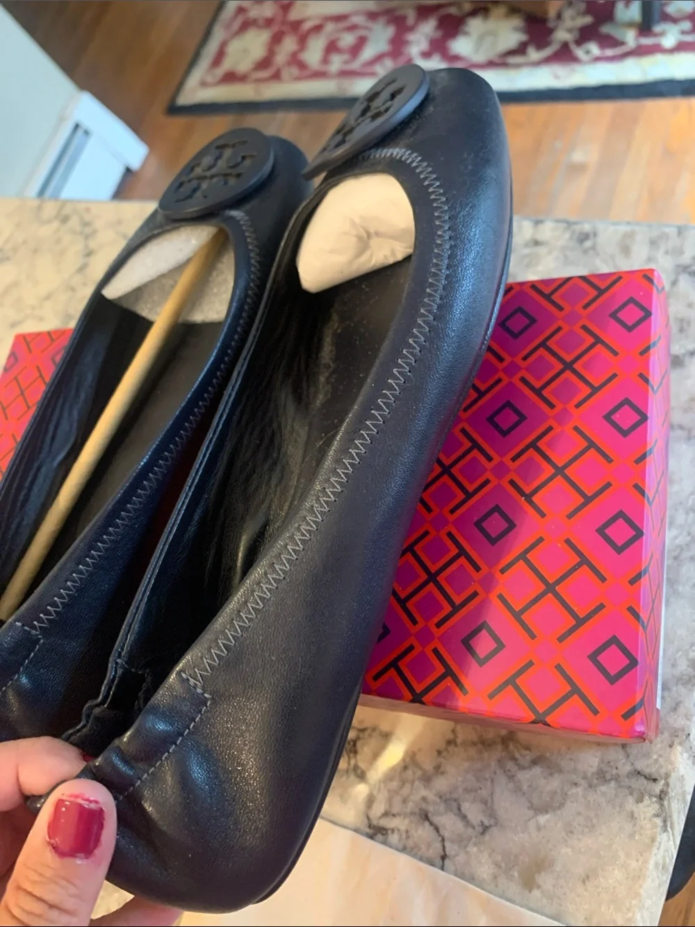 Tory Burch navy leather